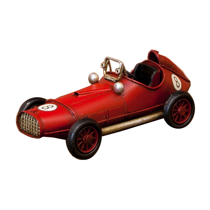 ブリキオブジェ ヴィンテージカー・ミニ 「レーシング」 高さ6×長さ16