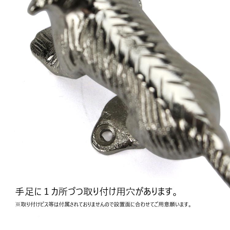 壁掛け フック アルミニウム ウォーキング ウォールフック ライオン 幅5.5×奥行き7×高さ12cm 200g 壁面フック HERE