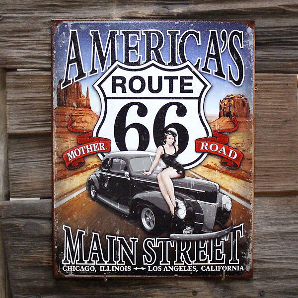 メタルサイン 「Route 66 - America's Main St」 #1957 ルート66