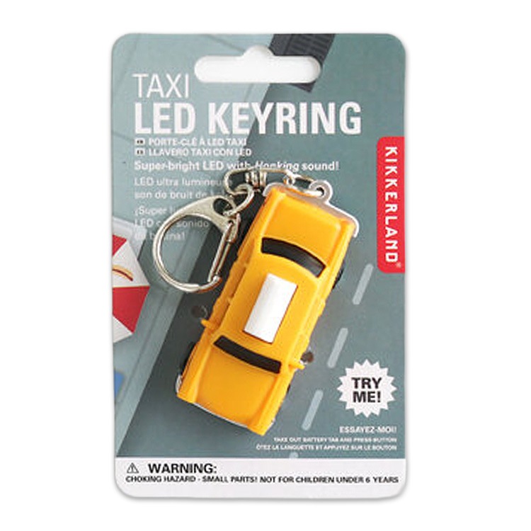 【メール便発送】キーホルダー ライト KIKKERLAND ノイジー キー ライト NYC キャブ タクシー 車 キーリング おしゃれ かわいい アメリカン雑貨光って音が鳴るタクシーのキーホルダー Noisy Key Light NYC cab 1517NY