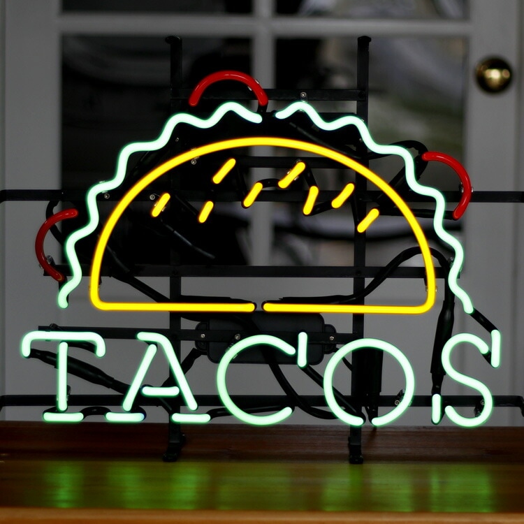 アメリカンネオンサイン TACOS タコス 縦45×横58cm 店舗装飾