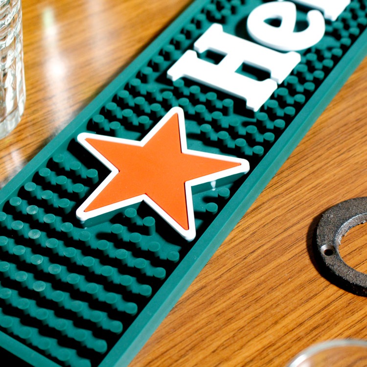 バーマット「Heineken ハイネケン」（横長） ビール カクテル BAR GOODS バーグッズ アメリカ雑貨 アメリカン雑貨