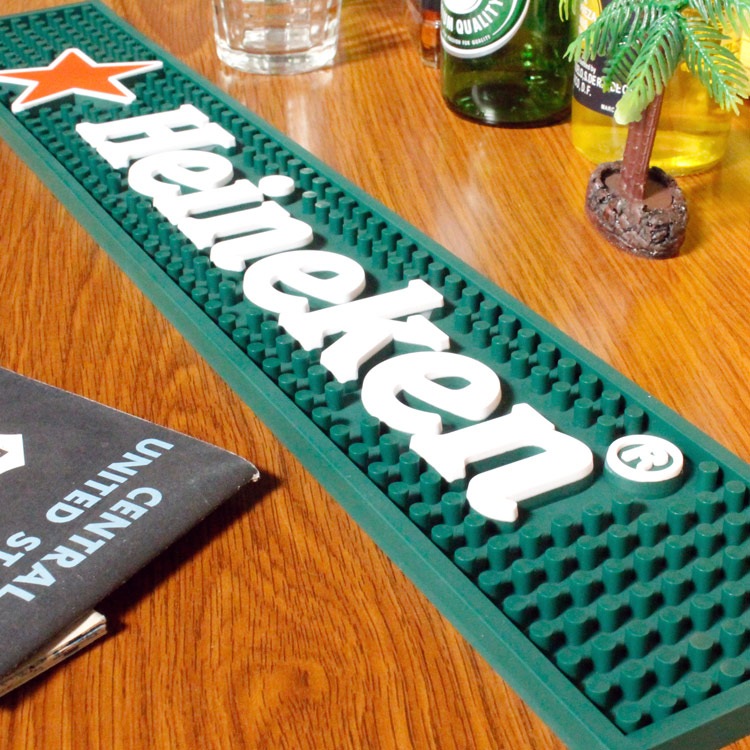 バーマット「Heineken ハイネケン」（横長） ビール カクテル BAR GOODS バーグッズ アメリカ雑貨 アメリカン雑貨