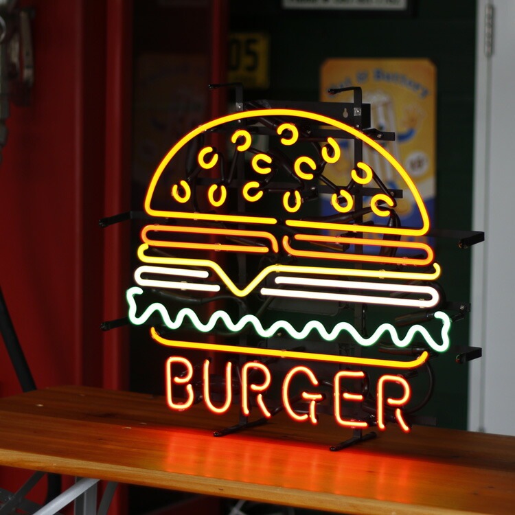 ネオンサイン BURGER ハンバーガー 店舗装飾 インテリア レストラン Amazon | CNBEYOUNG BURGER ネオンサイン ハンバーガー 洋食店