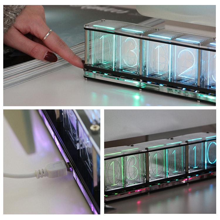 デジタル 置き時計 RGB Tube Clock アールジービー チューブ クロック