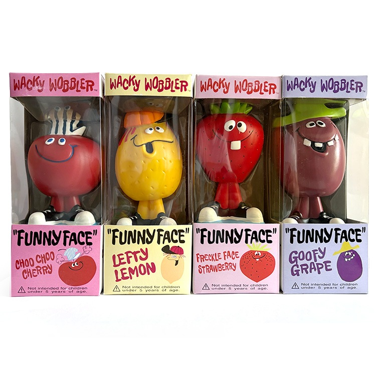 フィギュア 人形 ヴィンテージドール Wacky Wobbler Funny Faceフィギュア4体セット ビンテージ コレクション アメリカン雑貨1点物のコレクティブルアイテム 