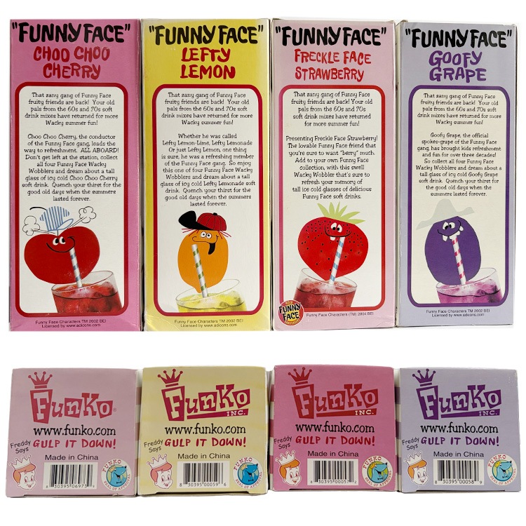 フィギュア 人形 ヴィンテージドール Wacky Wobbler Funny Faceフィギュア4体セット ビンテージ コレクション アメリカン雑貨1点物のコレクティブルアイテム 