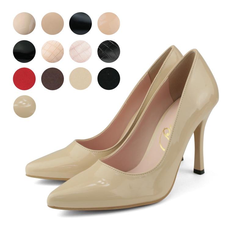 【訳あり】 【アウトレット】 【SALE】 パンプス ピンヒール ヒール10cm アーモンドトゥ ポインテッドトゥ ハイヒール パーティ 大きいサイズ 小さいサイズ プラチナ ドゥ (2929) パンプス 靴 【送料無料】