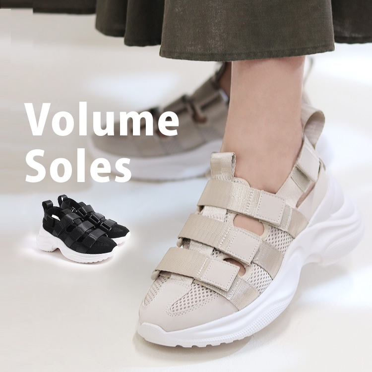 【アウトレット】SALE　スニーカー プラットフォーム  ラウンドトゥ メッシュ ヌバック サンダル スポサン  厚底 ヒール8cm 2204