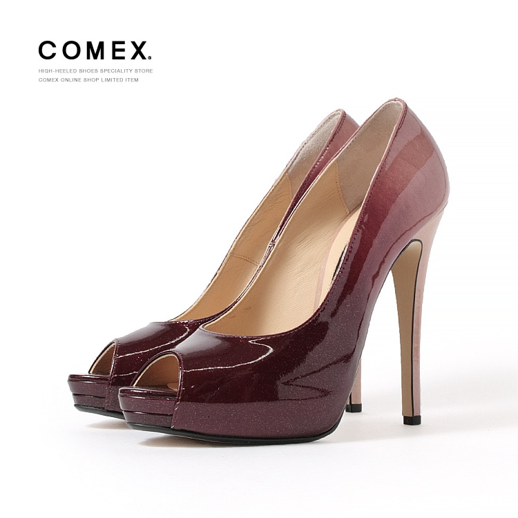 週末限定値下げ！COMEX レッド オープントゥ スリングバックヒール COMEX】 3color/ 12.5cmヒール/ プラチナドゥ パンプス