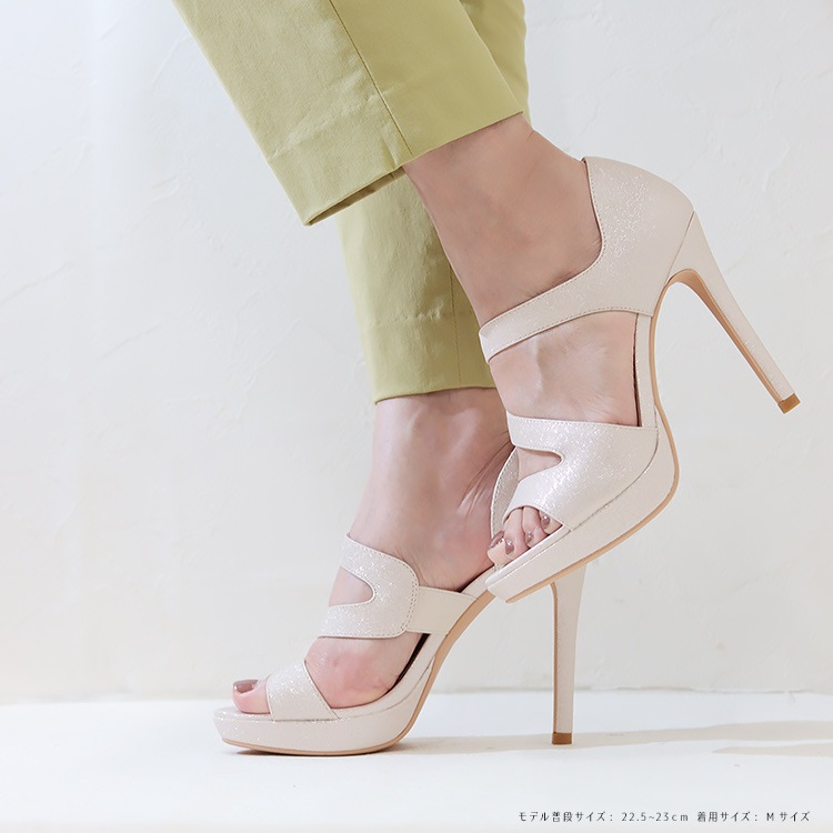 サンダル ストラップ ハイヒール ヒール11cm 2025新作 プラットフォーム 厚底 ラメ パンプス プラチナドゥ 5001