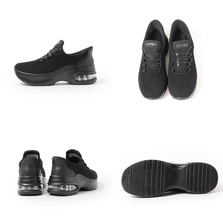 スニーカー 撥水 手を使わずに履ける スリップインシューズ 2026新作 厚底 エアーソール レースアップ ゴム紐 90952