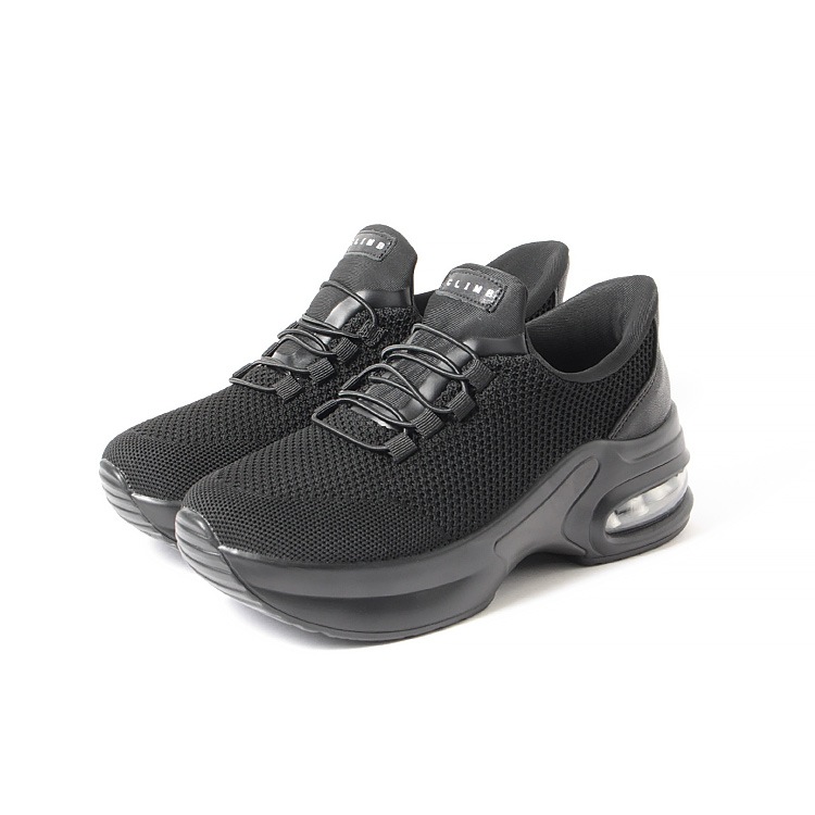 スニーカー 撥水 手を使わずに履ける スリップインシューズ 2026新作 厚底 エアーソール レースアップ ゴム紐 90952