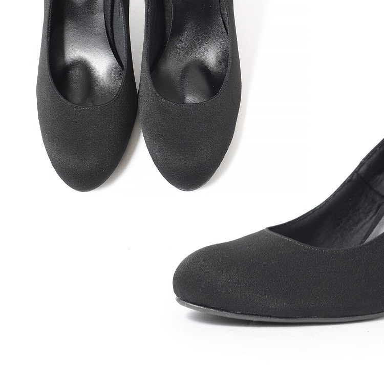 パンプス ヒール8cm 日本製 2025新作 ラウンドトゥ プレーン ビジネスパンプス 通勤 ハイヒール ブラック 800