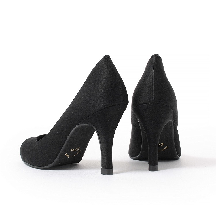 パンプス ヒール8cm 日本製 2025新作 ラウンドトゥ プレーン ビジネスパンプス 通勤 ハイヒール ブラック 800