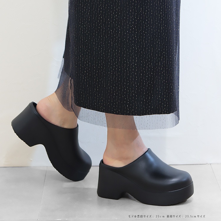 軽量 クロッグ サンダル 厚底 8cmヒール サボ ミュール スリッポン EVA ブラック 2025新作 防水 150