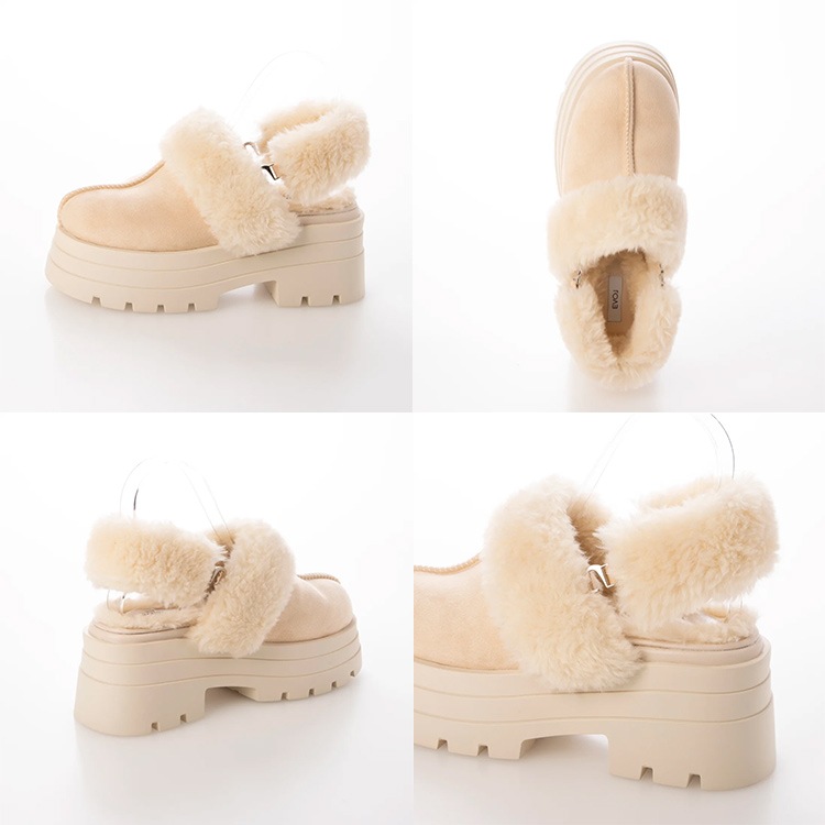 ムートン サンダル 2way サボ 2025新作 厚底 8cmヒール