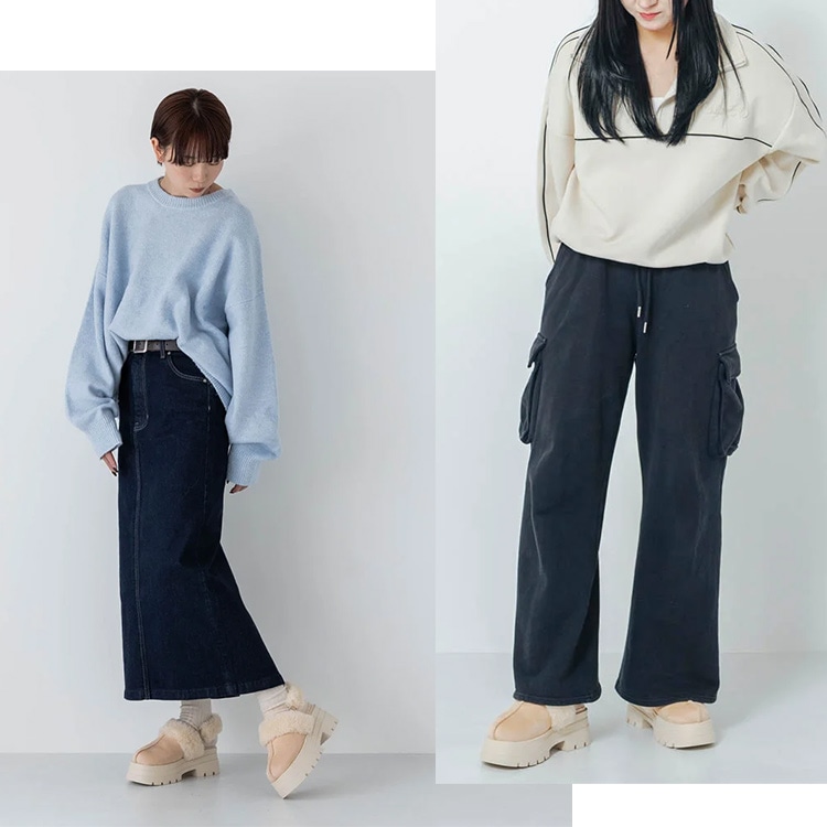 ムートン サンダル 2way サボ 2025新作 厚底 8cmヒール ストラップ ファー ミュール 5827