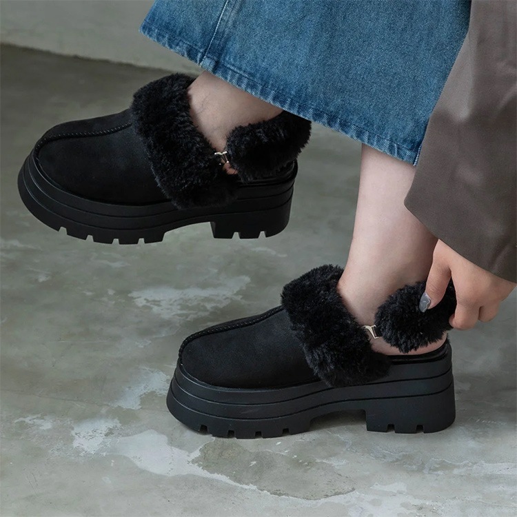 ムートン サンダル 2way サボ 2025新作 厚底 8cmヒール ストラップ