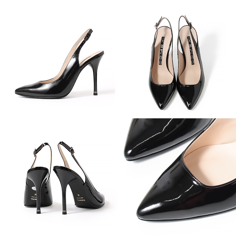 COMEX パンプス ハイヒール  本革 日本製 アーモンドトゥ バックベルト ピンヒール ヒール11cm コメックス 65680 