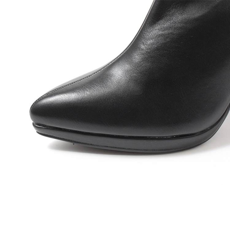 ニーハイブーツ ストレッチブーツ ハイヒール 10cmヒール ポインテッドトゥ プラットフォーム ピンヒール ホワイト ブラック 3044