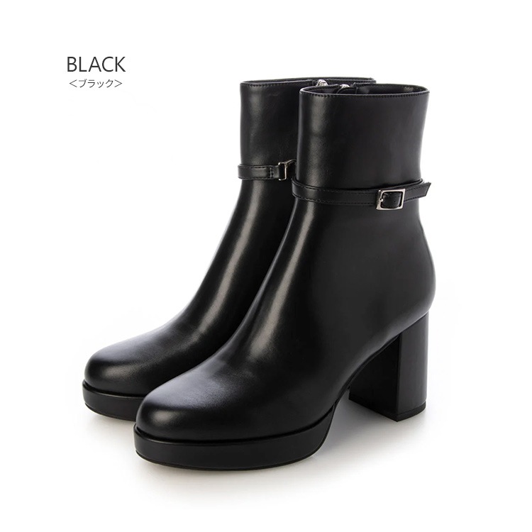 ショートブーツ ベルト 取り外し 2way ブーツ 2025新作 厚底 ハイヒール ヒール8cm 太ヒール チャンキーヒール ブラック アイボリー 5768
