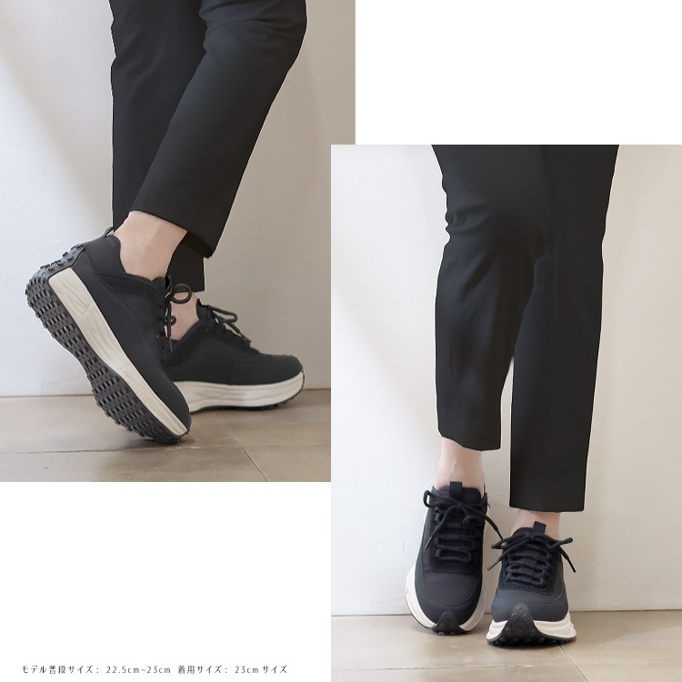 スニーカー レザー 本革 厚底 ひも靴 レースアップ ライトクッションスニーカー 2026新作 白 黒 2300