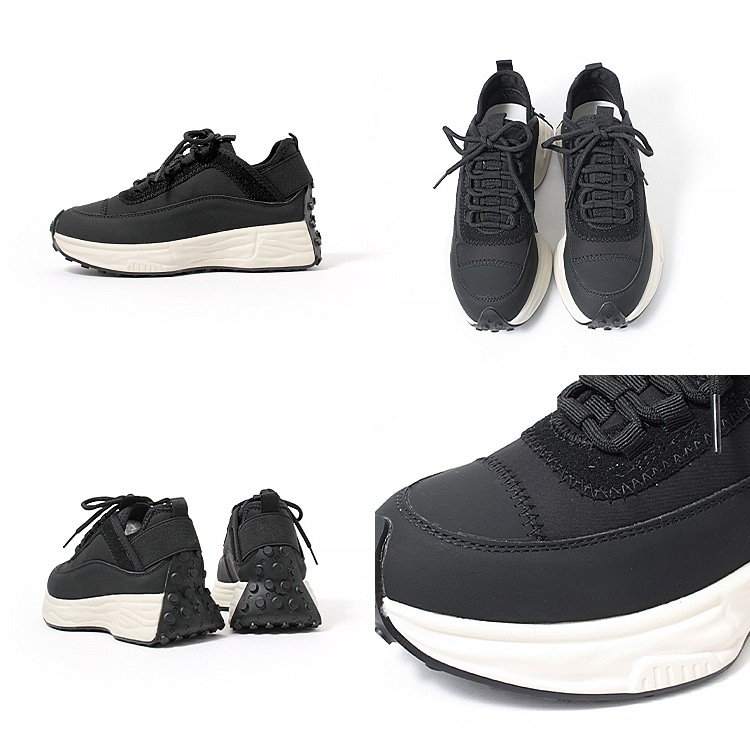 スニーカー レザー 本革 厚底 ひも靴 レースアップ ライトクッションスニーカー 2026新作 白 黒 2300