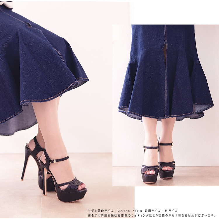 SALE】サンダル ハイヒール プラットフォーム ヒール15cm