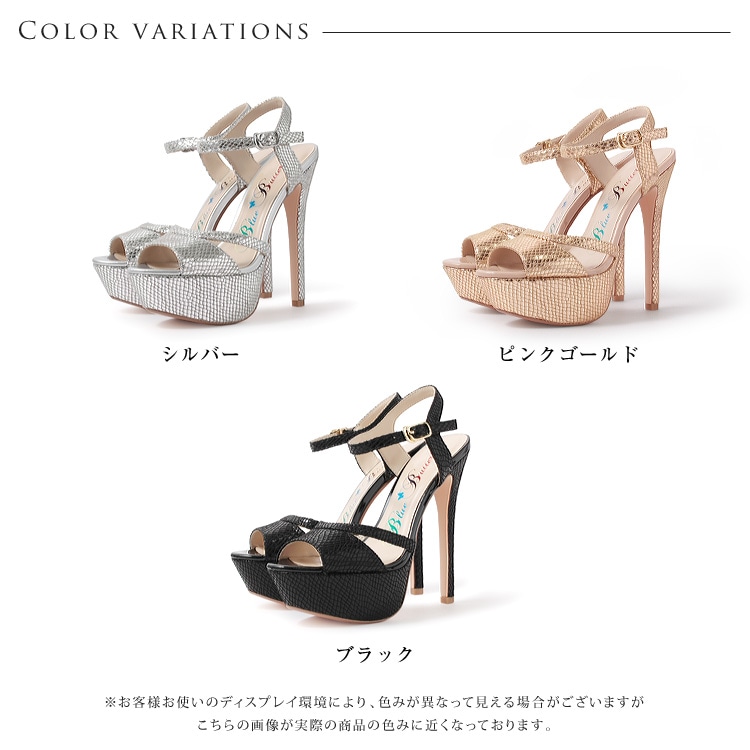 【SALE】サンダル ハイヒール プラットフォーム ヒール15cm ピンヒール 厚底 ストラップサンダル ブルーバタフライ 9007