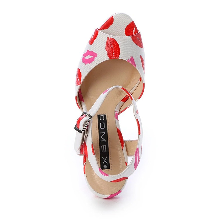 【訳あり】【アウトレット】 コメックス サンダル ハイヒール 太ヒール ヒール14cm アンクルベルト ストラップ ヒール 7260