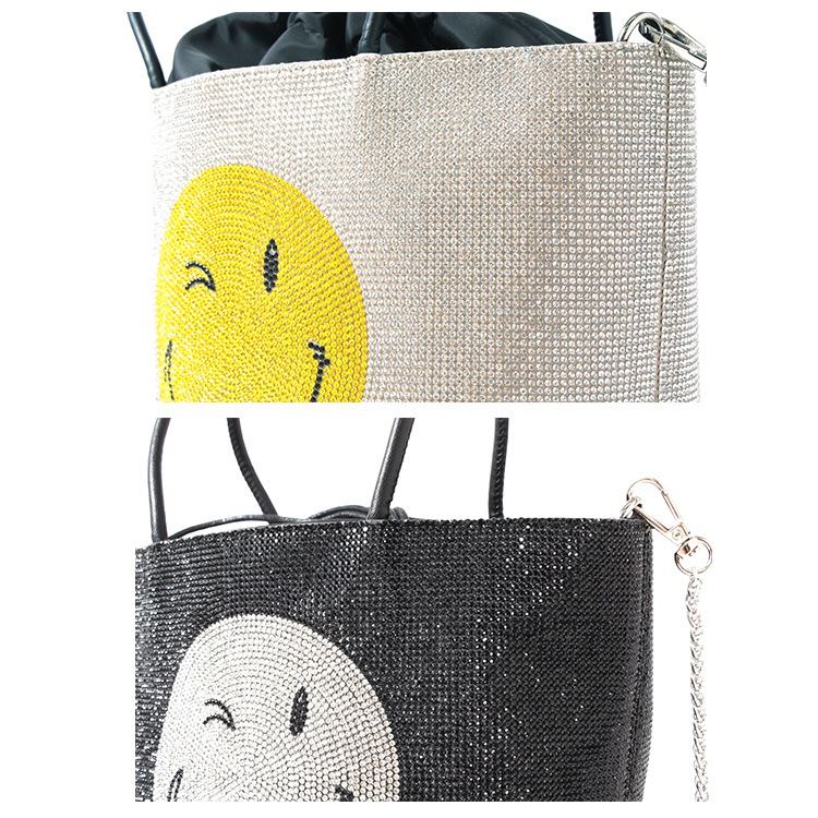 SALE】 バッグ ハンドバッグ ラインストーン ビジュー トート スマイル