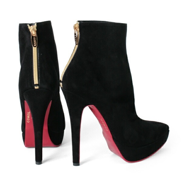 黒 スエード アンクルブーツ 高ヒール liser503_01a.jpg