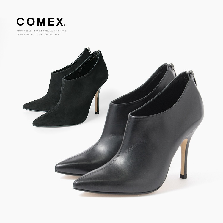 【訳あり】【アウトレット】コメックス ブーティ ハイヒール レッドソール ポインテッドトゥ ブーツ COMEX 日本製 本革 ピンヒール ヒール10cm COMEX 5606
