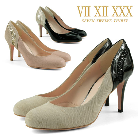 【訳あり】【アウトレット】 【SALE】 セブントゥエルブサーティー パンプス ハイヒール ヒール8cm ラウンドトゥ ピンヒール VII XII XXX (104273) パンプス  靴 【送料無料】