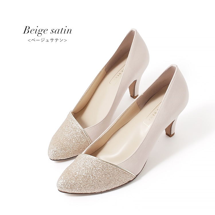 パンプス ヒール7cm 日本製 ハイヒール 2026新作 アーモンドトゥ アーチクッション 結婚式 セレモニー ラメ 1701