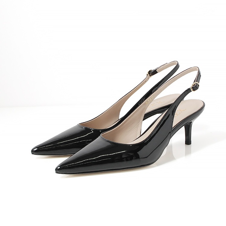 COMEX パンプス 6cmヒール 本革 日本製 ローヒール 2026新作 ポインテッドトゥ バックベルト ピンヒール エナメル コメックス 5747