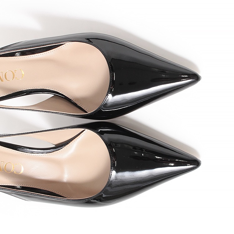 COMEX パンプス 6cmヒール 本革 日本製 ローヒール 2026新作 ポインテッドトゥ バックベルト ピンヒール エナメル コメックス 5747