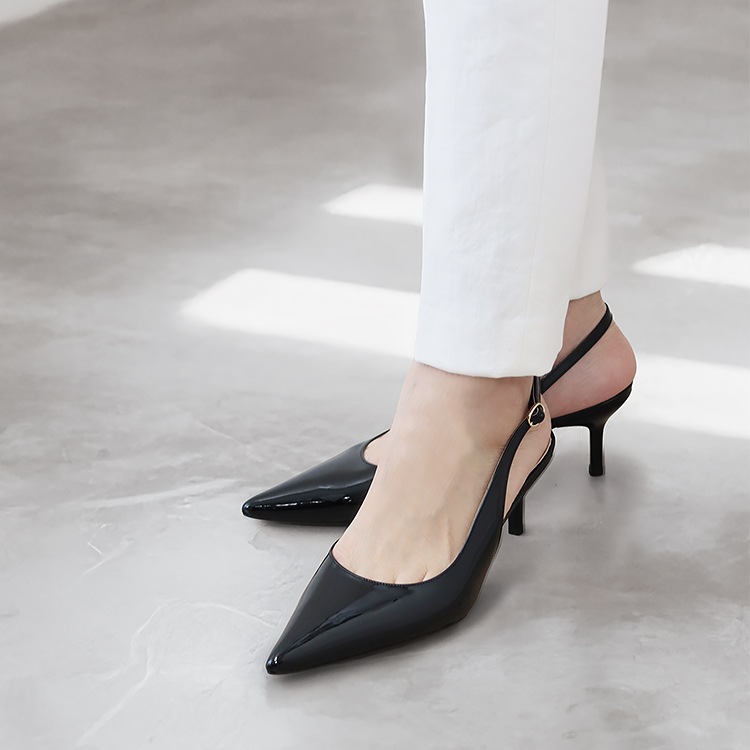 COMEX パンプス 6cmヒール 本革 日本製 ローヒール 2026新作 ポインテッドトゥ バックベルト ピンヒール エナメル コメックス 5747