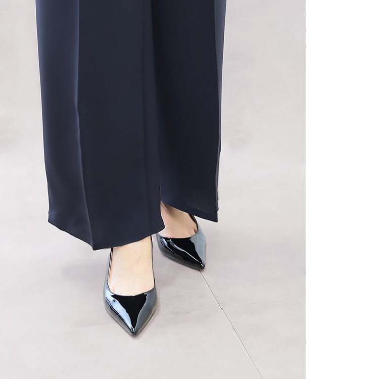 COMEX パンプス 6cmヒール 本革 日本製 ローヒール 2026新作 ポインテッドトゥ バックベルト ピンヒール エナメル コメックス 5747