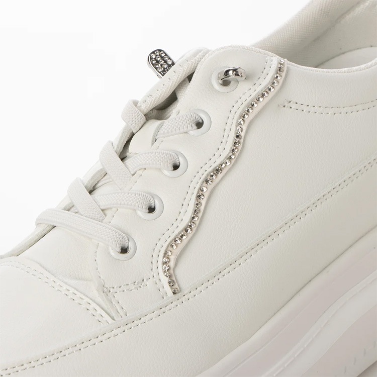 インヒール スニーカー 厚底 軽量 レースアップ 7cmヒール ラインストーン ヒールスニーカー 9069