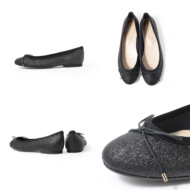 バレエシューズ フラットパンプス 日本製 ラメ リボン ラウンドトゥ 2026新作 ローヒール プラチナドゥ 1702