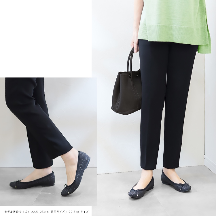 バレエシューズ フラットパンプス 日本製 ラメ リボン ラウンドトゥ 2026新作 ローヒール プラチナドゥ 1702