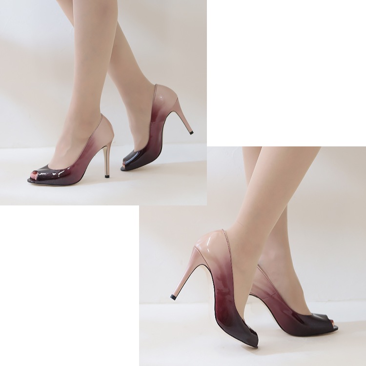 【WEB限定】 COMEX パンプス 9cmヒール ハイヒール 2026新作 オープントゥ 日本製 本革 グラデーション エナメル コメックス 65705