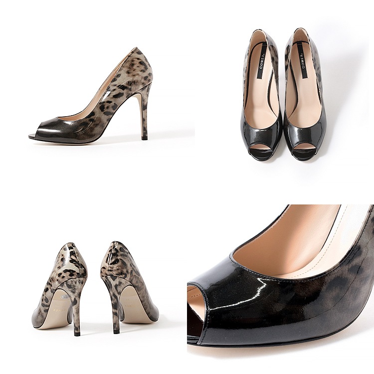 【WEB限定】 COMEX パンプス 9cmヒール ハイヒール 2026新作 オープントゥ 日本製 本革 グラデーション エナメル コメックス 65705