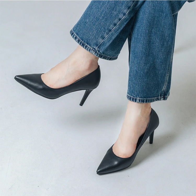 パンプス 晴雨兼用 レインパンプス ヒール 21.5cm～25.5cm ポイン