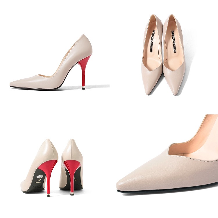 COMEX パンプス ハイヒール ポインテッドトゥ 赤ヒール コメックス