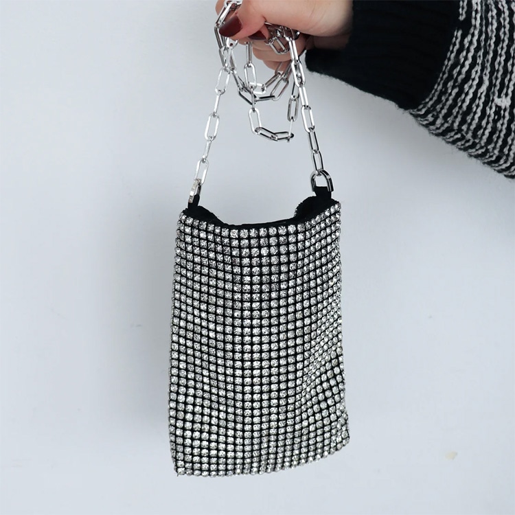 バッグ  ショルダーバッグ サコッシュ 斜め掛け ラインストーン ミニバッグ パーティーバッグ 5149