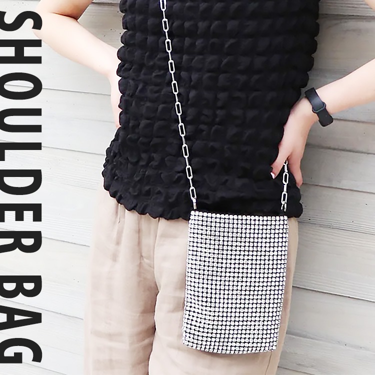 バッグ  ショルダーバッグ サコッシュ 斜め掛け ラインストーン ミニバッグ パーティーバッグ 5149