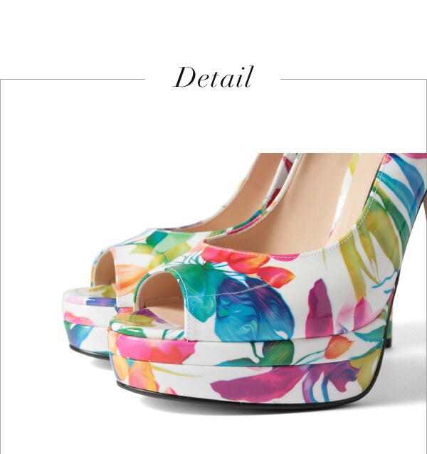 訳あり アウトレット 22cm コメックス パンプス ハイヒール オープントゥ フラワー エナメル 厚底 ブラック 5503